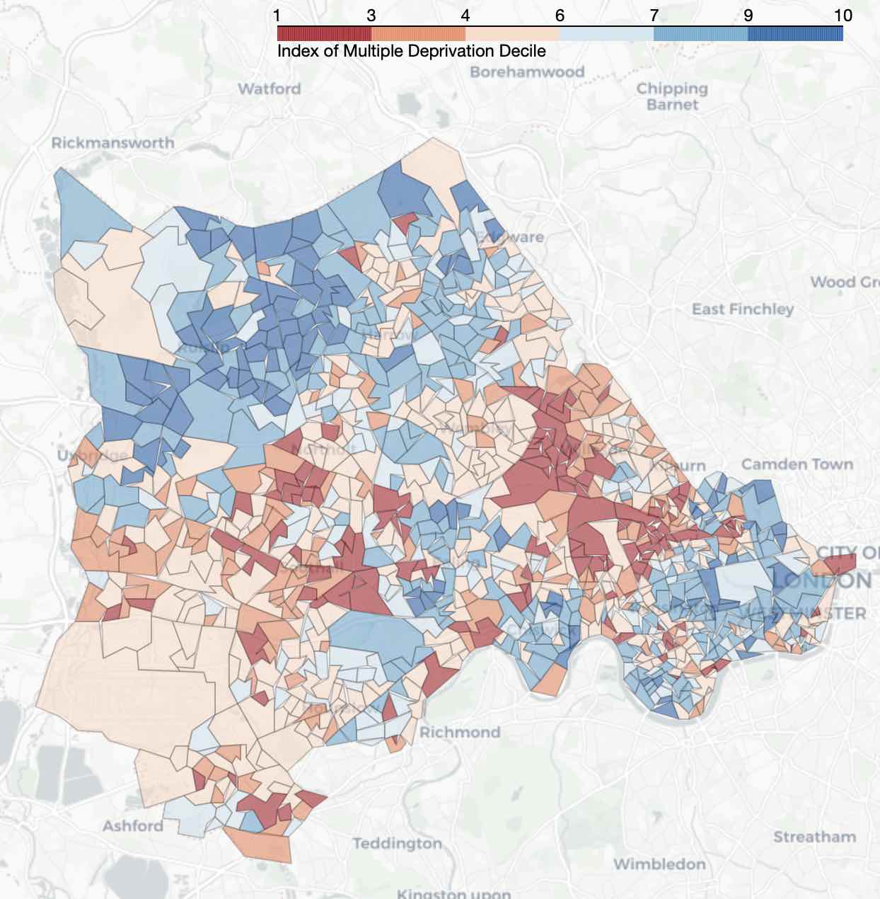 Index of multiple deprivation decile